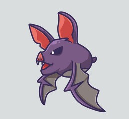 cute bat vampire fly. cartoon animal halloween event concept Isolated illustration. Flat Style suitable for Sticker Icon Design Premium Logo vector. Mascot character