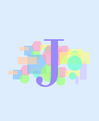 Blocked vibrant pastel-colored background with letter J for company name.