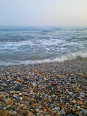 Fototapeta na wymiar waves on the beach TURKEY MEDITERRANEAN SEA