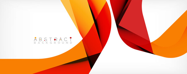 Minimal abstract background - color overlapping shapes on white with shadow lines. Vector Illustration For Wallpaper, Banner, Background, Landing Page