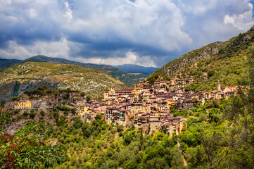 Fototapeta na wymiar The Village of Saorge, Alpes-Maritimes, Provence, France