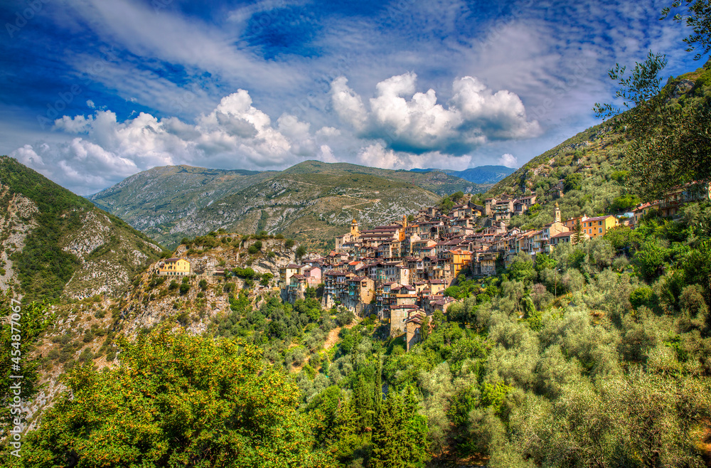 Wall mural The Village of Saorge, Alpes-Maritimes, Provence, France