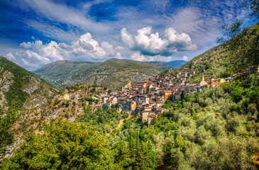 Fototapeta na wymiar The Village of Saorge, Alpes-Maritimes, Provence, France