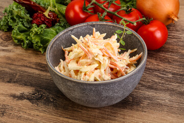 Vegetarian Cole slaw salad with cabbage