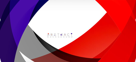 Geometric abstract background. Circle created with overlapping color shapes. Vector Illustration For Wallpaper, Banner, Background, Landing Page