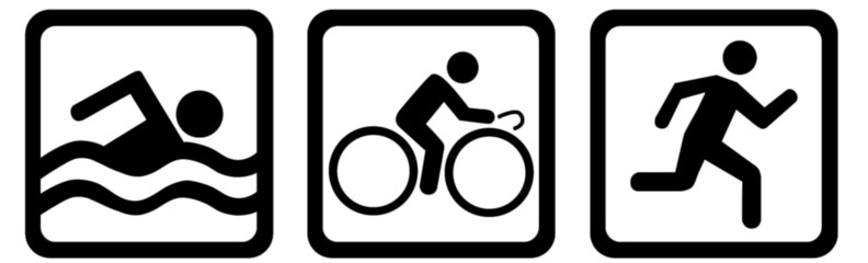 swim bike run   triathlon logo
