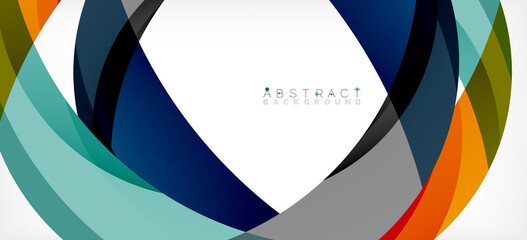 Obraz premium Geometric abstract background. Circle created with overlapping color shapes. Vector Illustration For Wallpaper, Banner, Background, Landing Page