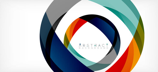 Obraz premium Geometric abstract background. Circle created with overlapping color shapes. Vector Illustration For Wallpaper, Banner, Background, Landing Page