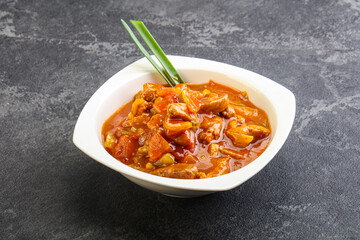 Meat goulash with vegetables