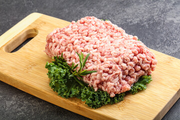 Raw pork minced meat for cooking