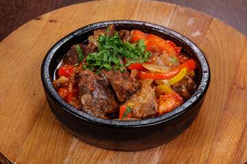 Georgian traditional cuisine - meat with potato
