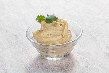 Traditional Jewish Hummus with olive oil