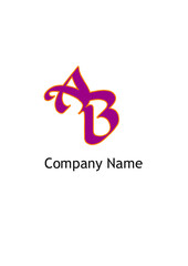 AB, BA, A, B abstract logo letters monograms.