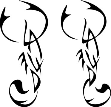 Scorpion vector simple drawing tattoo tribal.