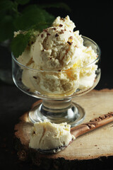 Ice cream scoops in an ice cream bowl