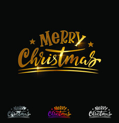 Golden Merry Christmas Text 
