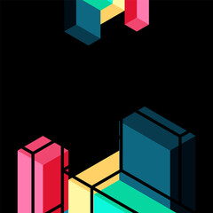 Abstract background. 3d cubes, cubic elements and blocks. Techno or business concept for wallpaper, banner, background, landing page