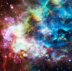 galaxy background with nebula, stardust and bright shining stars. Elements of this image furnished...