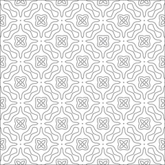 Vector pattern with symmetrical elements . Repeating geometric tiles from striped elements. 