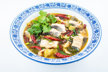 Chinese Chongqing cuisine pickled fish with pickled cabbage