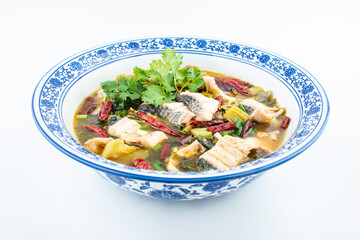 Chinese Chongqing cuisine pickled fish with pickled cabbage