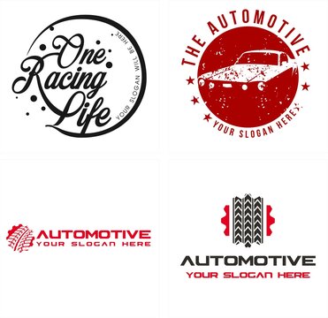 Automotive car tires grunge style logo design