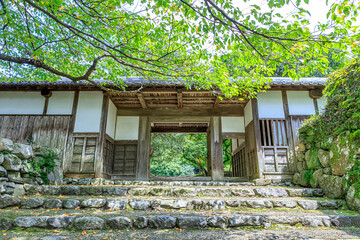 夏の秋月城跡　長屋門　福岡県朝倉市　Akizuki Castle Ruins in Summer Fukuoka-ken Asakura city