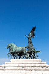 Statue of goddess Victoria on Monument of Vittorio Emanuele in Rome