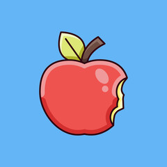 Bitten Apple Icon Vector Illustration