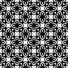 floral seamless pattern background.Geometric ornament for wallpapers and backgrounds. Black and white pattern.