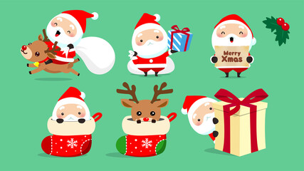 Santa Claus Collection B. Cute characters in different poses that can be used for Christmas