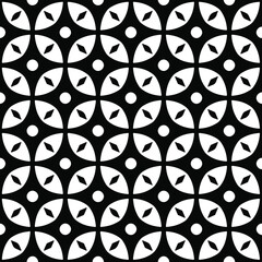  floral seamless pattern background.Geometric ornament for wallpapers and backgrounds. Black and white pattern.