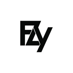fzy initial letter monogram logo design