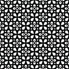Fototapeta premium floral seamless pattern background.Geometric ornament for wallpapers and backgrounds. Black and white pattern.