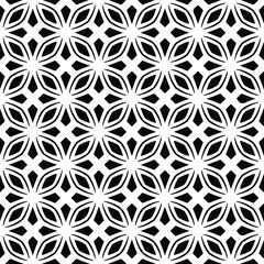 floral seamless pattern background.Geometric ornament for wallpapers and backgrounds. Black and white pattern.