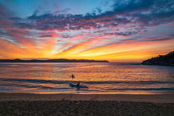 High Cloud Sunrise Seascape with Soft Shades of Colour