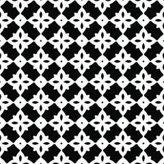 floral seamless pattern background.Geometric ornament for wallpapers and backgrounds. Black and white pattern.