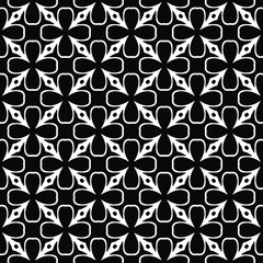  floral seamless pattern background.Geometric ornament for wallpapers and backgrounds. Black and white pattern.