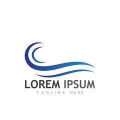 Water wave icon vector