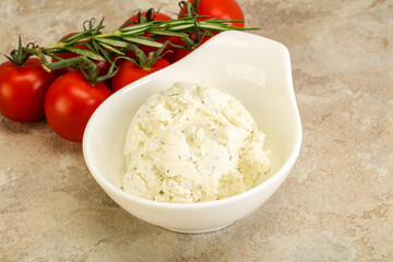 Soft cream cheese with herbs