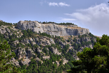 Naklejka premium mountainous landscape in the Sierra de Cazorla, Segura and Las Villas. Jaen, Andalucia, Spain