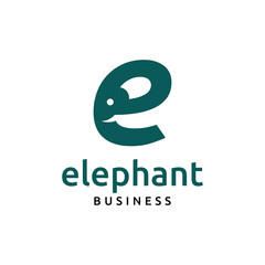 Letter Initial E Elephant Logo Design Template. Suitable for General Fashion Sport Company Business Corporate Apparel Brand Simple Modern Lettering Logo Design.