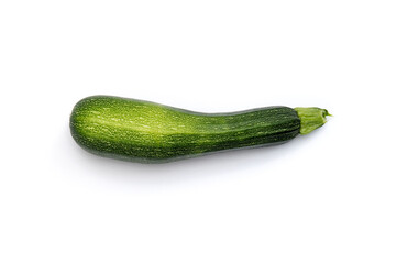 Green zucchini isolated on white background