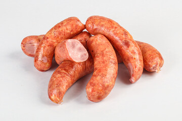 Natural meat sausages with minced meat