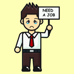businessman cartoon character illustration vector graphic