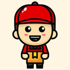 cute  labour cartoon illustration vector graphic