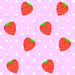 Seamless pattern strawberry.simple line seamless design pastel color.Love,Cute,fall in love,gift.