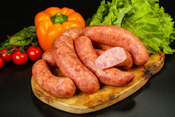 Natural meat sausages with minced meat