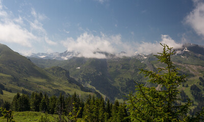 Fototapeta na wymiar Le Mt-Blanc depuis Avoriaz