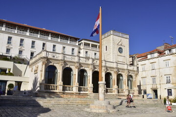 Fototapeta premium miasto Hvar, Dalmacja, Chorwacja, wyspa, wakacje, zwiedzanie